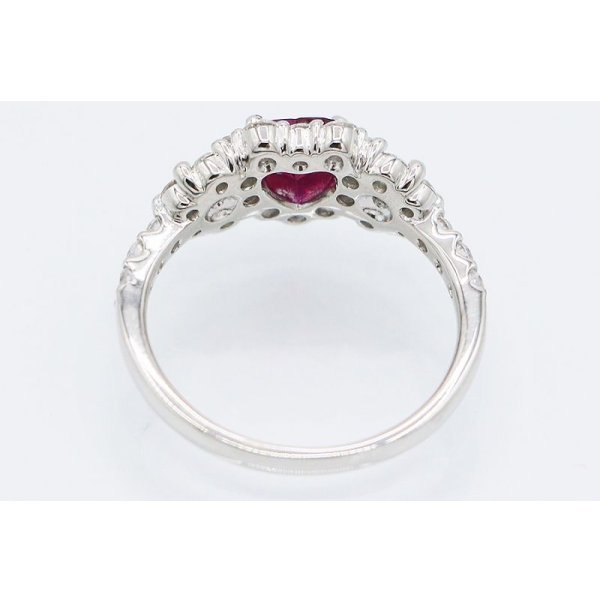 PT900 ルビーダイアイリリング 0.60ct 0.84ct 4.60g　内側