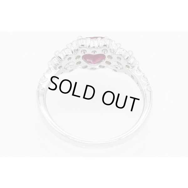 PT900 ルビーダイアイリリング 0.60ct 0.84ct 4.60g　内側