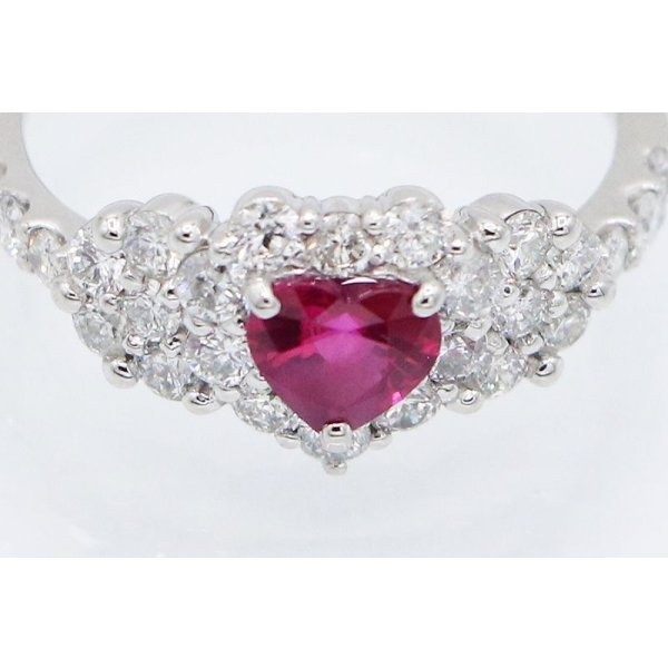 PT900 ルビーダイアイリリング 0.60ct 0.84ct 4.60g　拡大