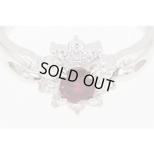 PT900 ルビーダイアイリリング 0.54ct 0.31ct 4.50g　拡大