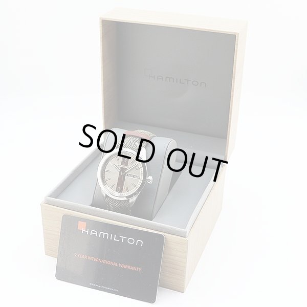 ハミルトン　ブロードウェイ　デイデイト　Ｈ４３３１１０　銀文字盤　茶ストライプ　箱・保証書
