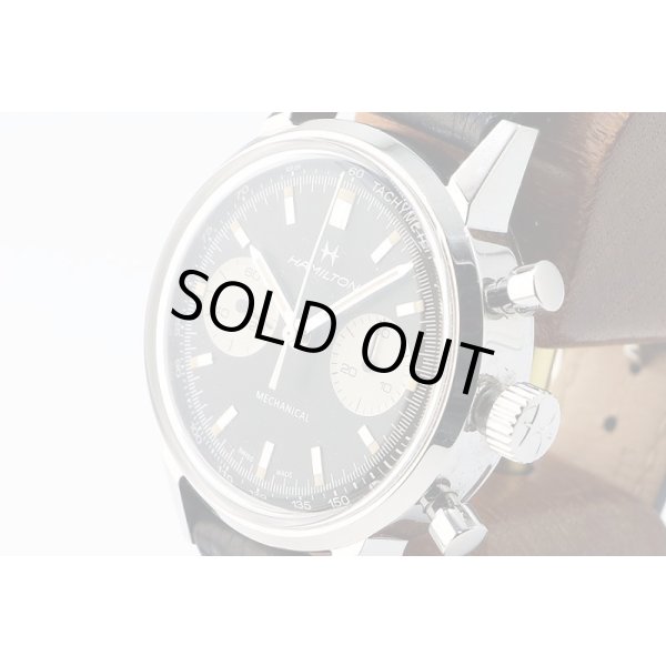 ハミルトン　アメリカンクラシック　Ｈ３８４２９０　黒文字盤　白インダイアル　サイド拡大