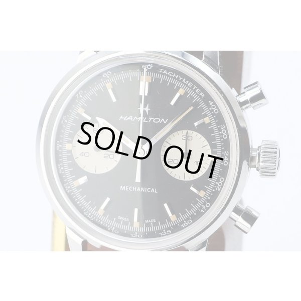 ハミルトン　アメリカンクラシック　Ｈ３８４２９０　黒文字盤　白インダイアル　表面