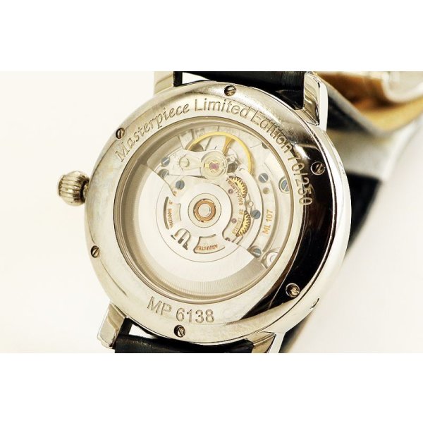 モーリス・ラクロア　マスターピース　ムーンフェイス　ＭＰ６１３８　白文字盤　一部シェル　裏面拡大