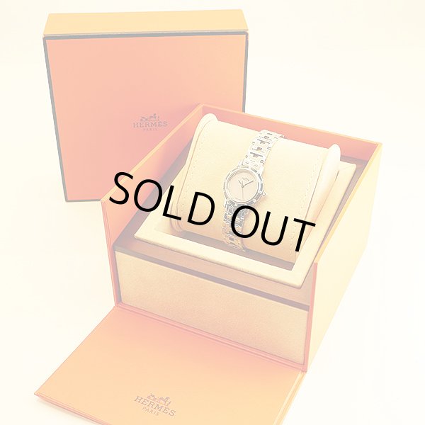 エルメス　クリッパーナクレ　ＣＬ４．２３０　ピンクシェル文字盤　Ｄベゼル　箱