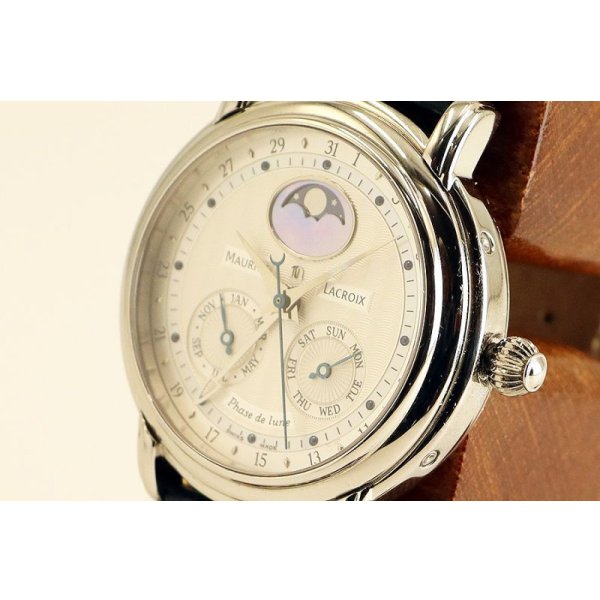 モーリス・ラクロア　マスターピース　ムーンフェイス　ＭＰ６１３８　白文字盤　一部シェル　サイド拡大