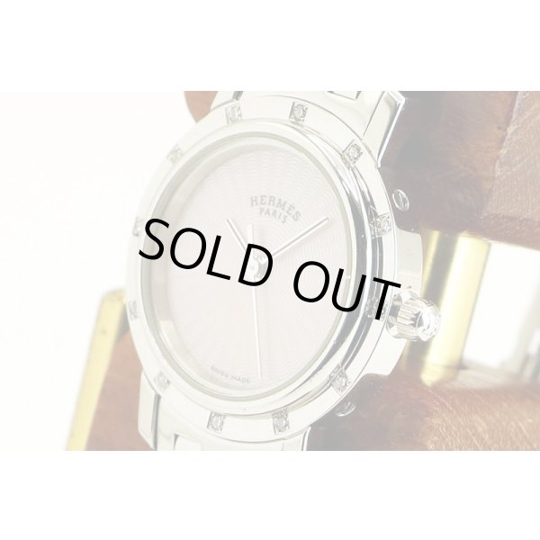 エルメス　クリッパーナクレ　ＣＬ４．２３０　ピンクシェル文字盤　Ｄベゼル　サイド拡大