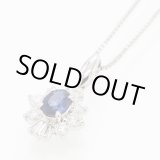 画像: PT850/900 サファイアダイアイリペンダントネックレス 0.53ct 0.41ct 4.20g
