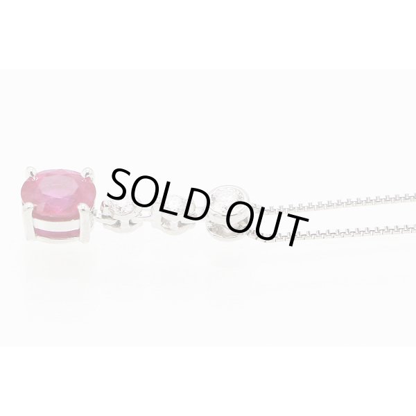 PT850/900 ルビーダイアイリペンダントネックレス 0.95ct 0.17ct 3.60g　サイド