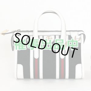 画像: グッチ　ミニ トップハンドルバック 715771 498879 ブラック／ホワイト