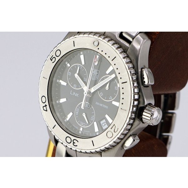 タグホイヤー　リンク　クロノグラフ　ＣＪ１１１０　黒文字盤　サイド拡大