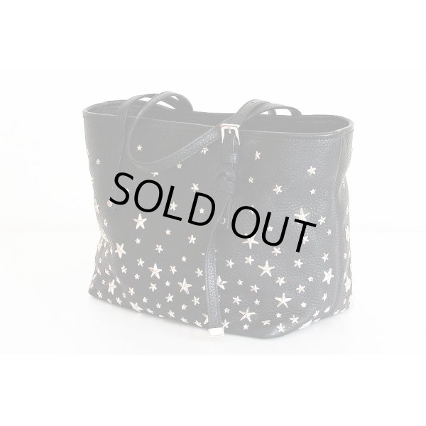 ジミーチュウ　サシャS スタッズ トートバック ブラック　サイド