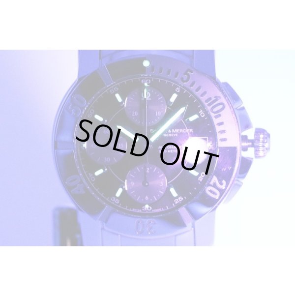 ボーム＆メルシー　ケープランド　クロノグラフ　６５３５２　黒文字盤　グレーインダイアル　ライト