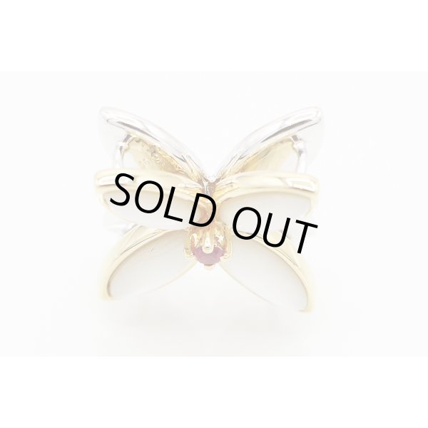 ミキモト K18/WG シェルルビーダイアイリペンダントネックレス 0.04ct 0.32ct 8.50g　裏面