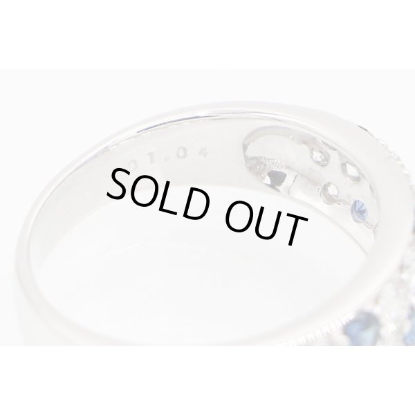 ミキモト K18WG サファイアダイアイリリング 0.65ct 1.04ct 4.30g　刻印(2)