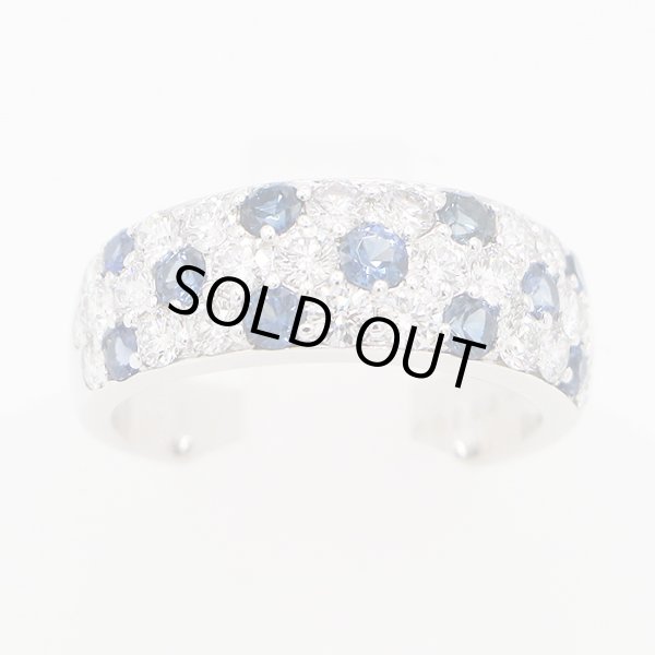 ミキモト K18WG サファイアダイアイリリング 0.65ct 1.04ct 4.30g