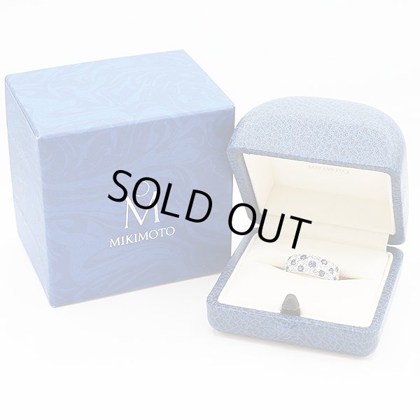ミキモト K18WG サファイアダイアイリリング 0.65ct 1.04ct 4.30g　箱