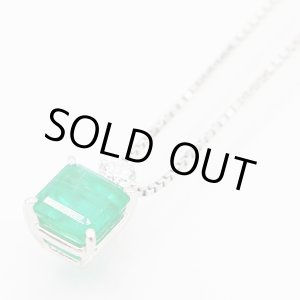 画像: タサキ　PT900/850 エメラルドダイアイリペンダントネックレス 1.73ct 0.11ct 5.10g