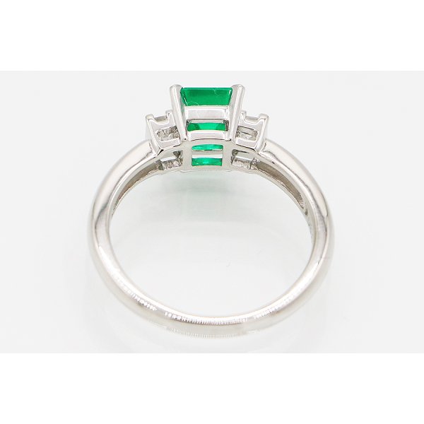 タサキ　PT900 エメラルドダイアイリリング 0.87ct 0.30ct 4.90g　内側