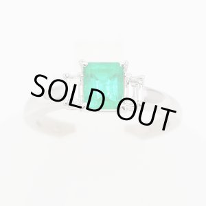 画像: タサキ　PT900 エメラルドダイアイリリング 0.87ct 0.30ct 4.90g