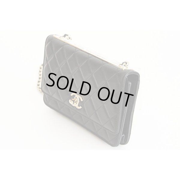 シャネル　チェーンウォレット A80982 ブラック／GP金具　サイド
