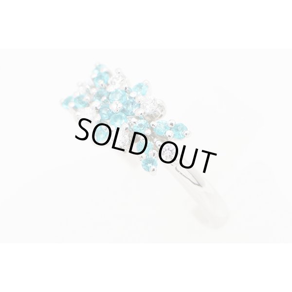 タサキ　PT900 トルマリンダイアイリリング 0.14ct 5.20g　サイド