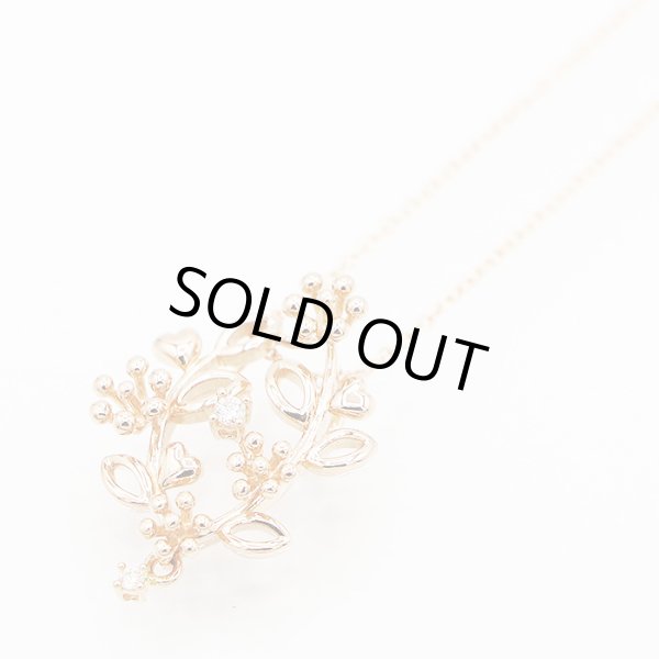 タサキ　K18PG ダイアイリペンダントネックレス 0.02ct 4.10g