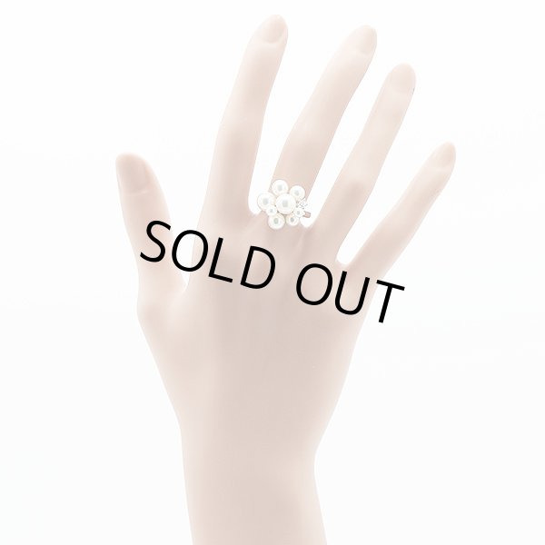 タサキ　PT900 パールダイアイリリング 0.07ct 8.60g　装着イメージ