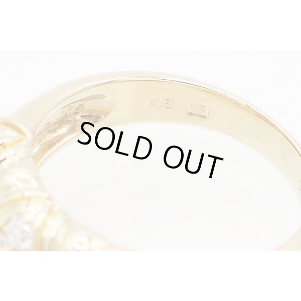 セイコージュエリー　K18 ダイアイリリング 0.35ct 6.40g　刻印