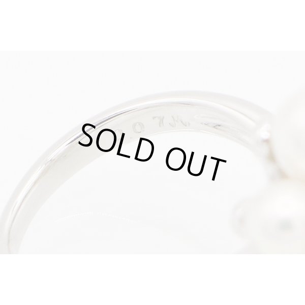 タサキ　PT900 パールダイアイリリング 0.07ct 8.60g　刻印