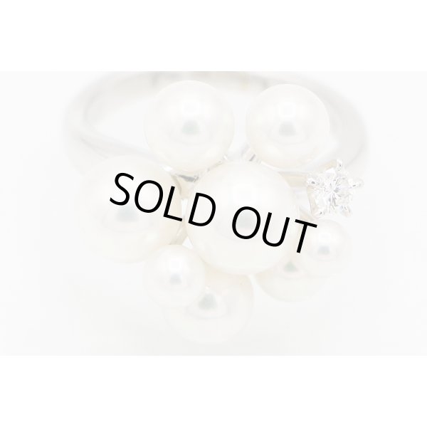 タサキ　PT900 パールダイアイリリング 0.07ct 8.60g　拡大