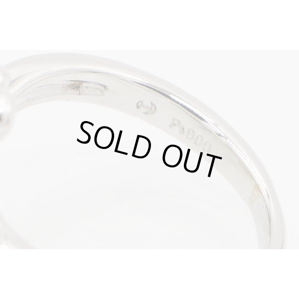 タサキ　PT900 パールダイアイリリング 0.07ct 8.60g　刻印(2)