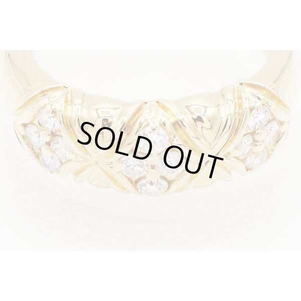 セイコージュエリー　K18 ダイアイリリング 0.35ct 6.40g　拡大