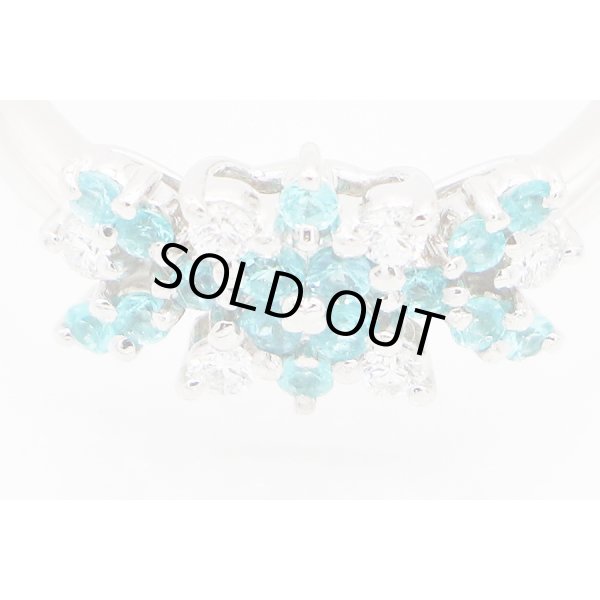 タサキ　PT900 トルマリンダイアイリリング 0.14ct 5.20g　拡大