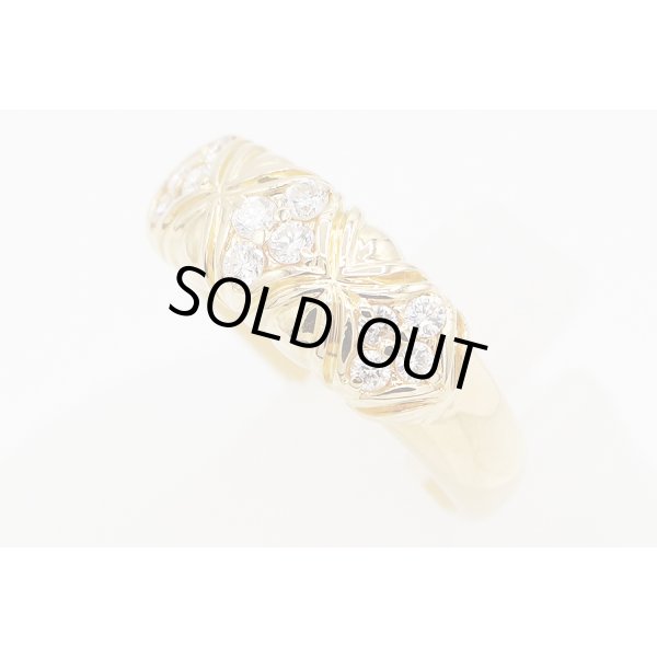 セイコージュエリー　K18 ダイアイリリング 0.35ct 6.40g　サイド