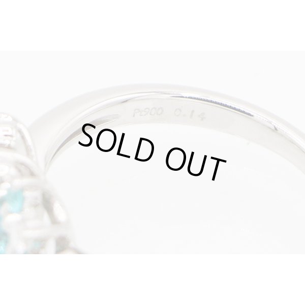 タサキ　PT900 トルマリンダイアイリリング 0.14ct 5.20g　刻印(2)