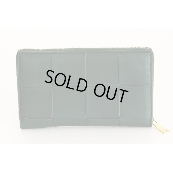 ボッテガヴェネタ　カセット ジップアラウンドウォレット ダークグリーン　裏面