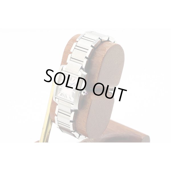 カルティエ　タンクフランセーズＳＭ　２３８４　ピンクシェル文字盤　サイド