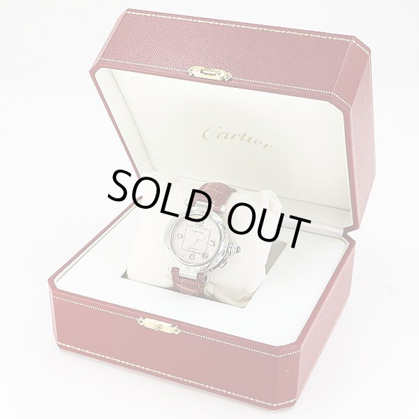 カルティエ　パシャＣ　メリディアン　２３７７　ピンクシェル文字盤　箱