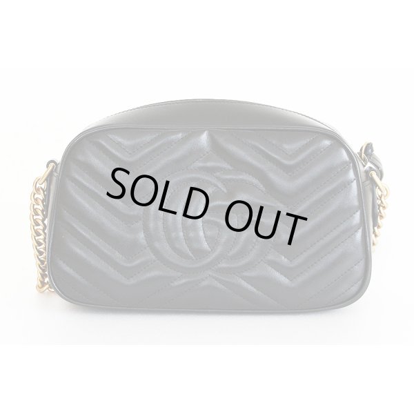 グッチ　GGマーモント　キルティング スモール　ショルダーバック　447632 204991 ブラック　裏面