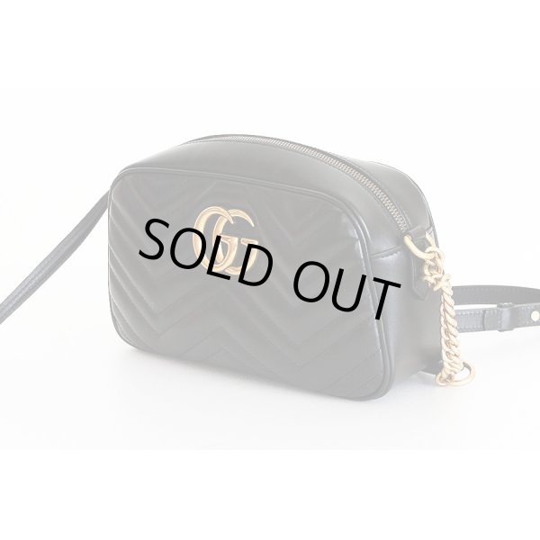 グッチ　GGマーモント　キルティング スモール　ショルダーバック　447632 204991 ブラック　サイド