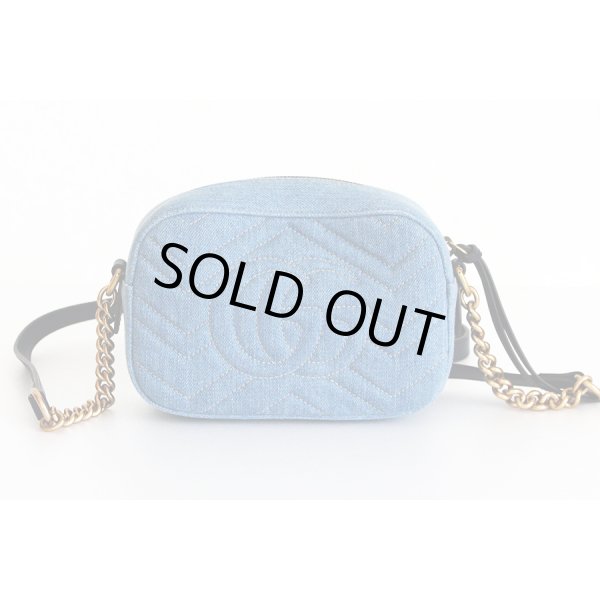 グッチ　GGマーモント　パールショルダーバック 477895 213317　ブルー　裏面