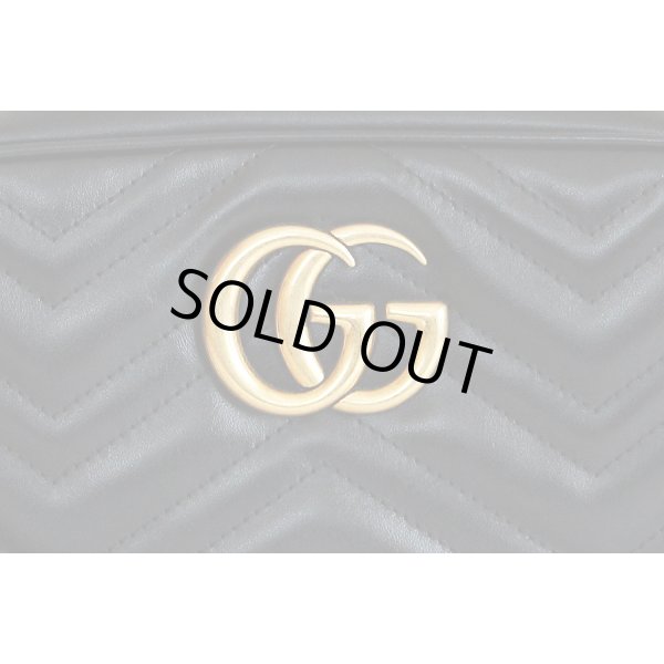 グッチ　GGマーモント　キルティング スモール　ショルダーバック　447632 204991 ブラック　表面拡大