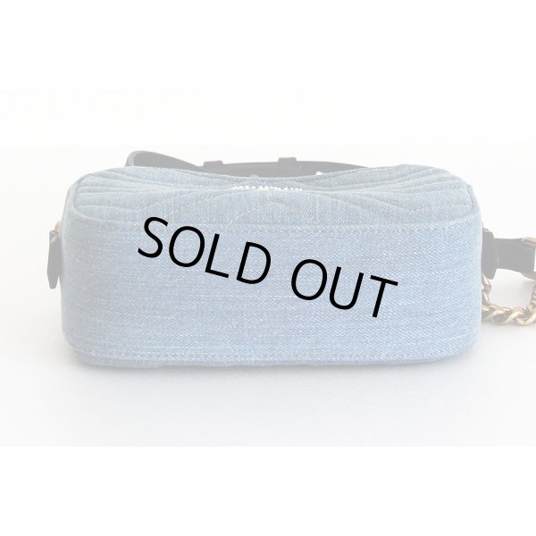 グッチ　GGマーモント　パールショルダーバック 477895 213317　ブルー　底