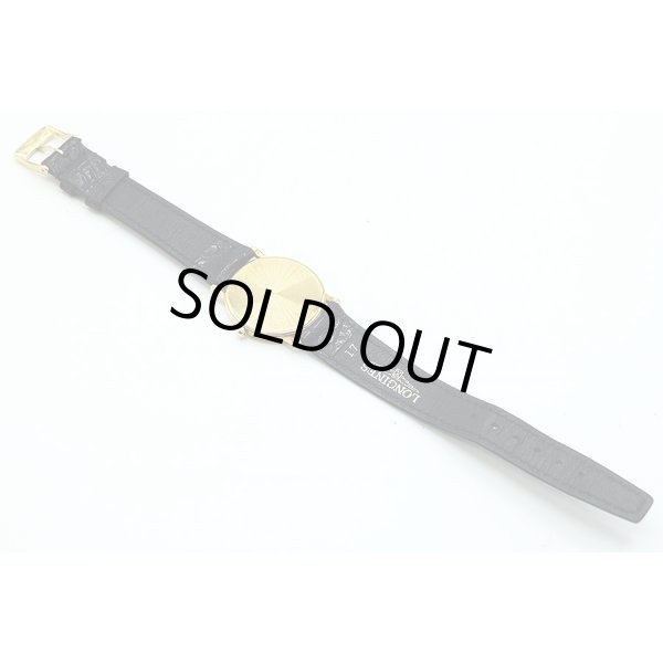 ロンジン　６９７４　Ｎ１４２　青シェル文字盤　革ベルト状態　裏面