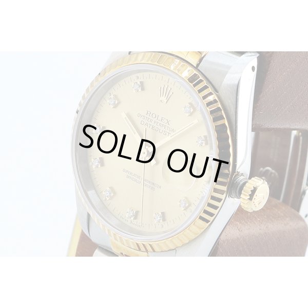 ロレックス　１６２３３Ｇ　金文字盤　旧１０Ｐ　横穴　Ｘ番　サイド拡大