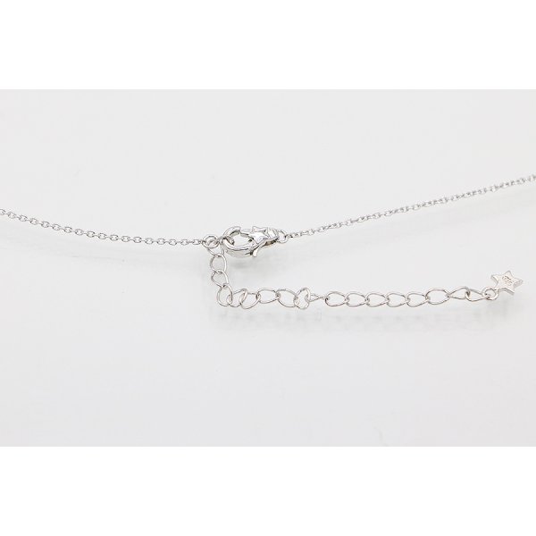 スタージュエリー　K18WG ダイアイリペンダントネックレス 0.11ct 2.80g　留め具