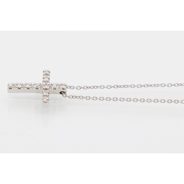 スタージュエリー　K18WG ダイアイリペンダントネックレス 0.11ct 2.80g　サイド