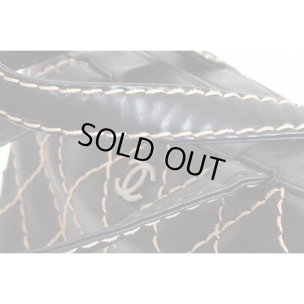 シャネル　ワイルドステッチ ハンドバック A14692 ブラック　持ち手付け根少々折れあり