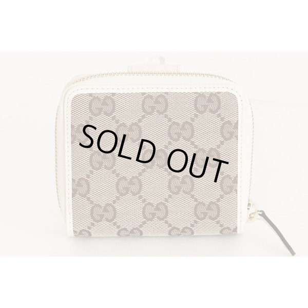 グッチ　ニツ折財布 346056 534563 ベージュ／ホワイト　裏面